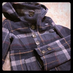 Girls navy blue short tweed jacket